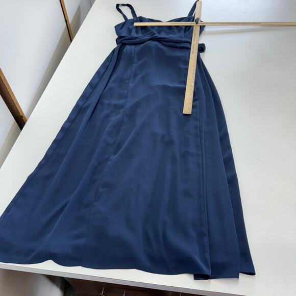Fame & Partners Dress Womens 14 Blue Sweetheart Neckline Tie Waist Gown - Picture 9 of 9